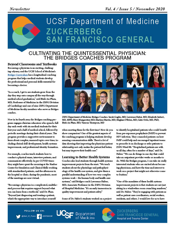 Cover of November 2020 newsletter