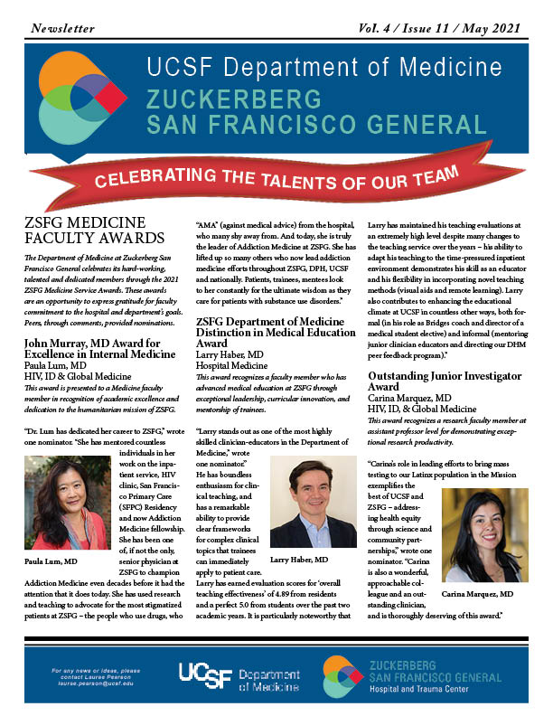 Cover of May 2021newsletter